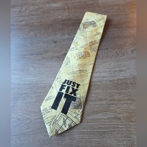 Vintage Men's Necktie Home Improvement TV SHOW Handyman BLUE PRINT TOOL TIME